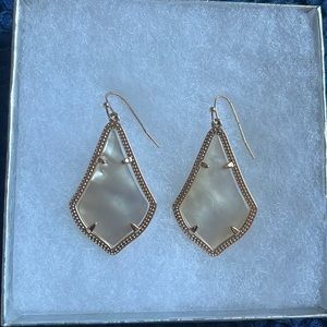 Kendra Scott Earrings in Rose Gold and White